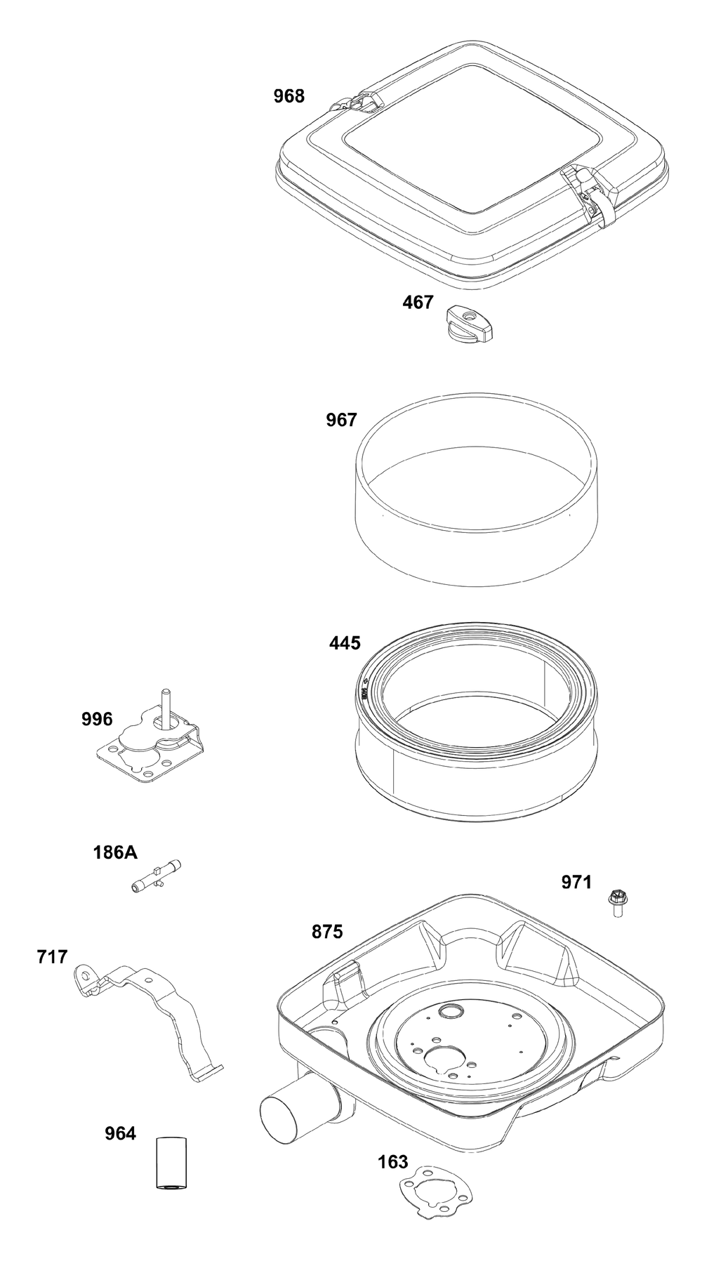 Air Cleaner Group Diagram and Parts List for 305447-0037-G1 200000 - 399999 Briggs and Stratton Engine